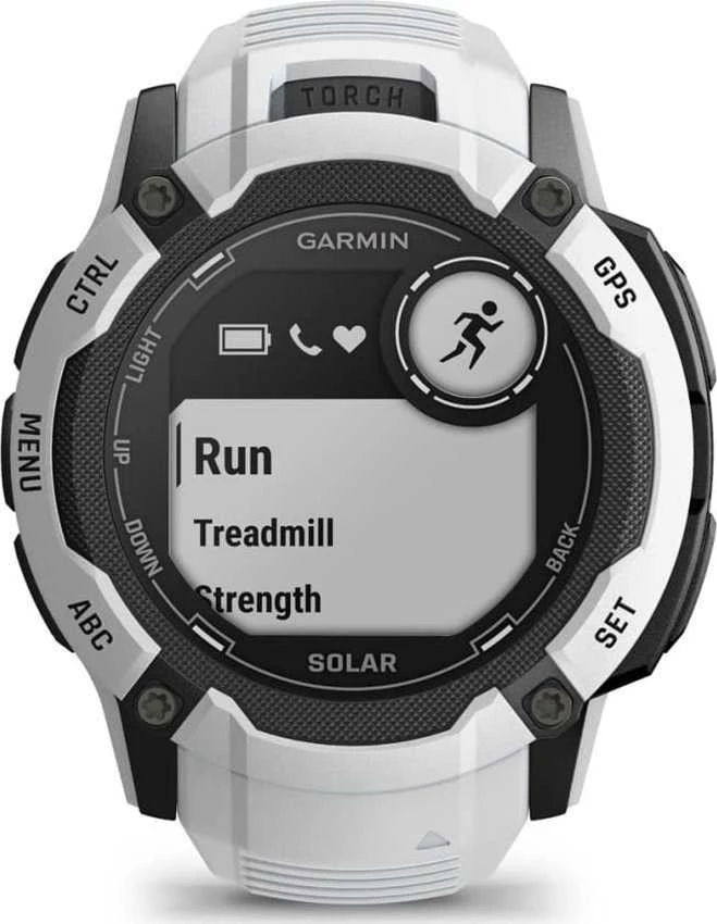 Išmanusis laikrodis Garmin Instinct 2X Solar, Juodos ir baltos spalvų korpusas su baltos spalvos dirželiu