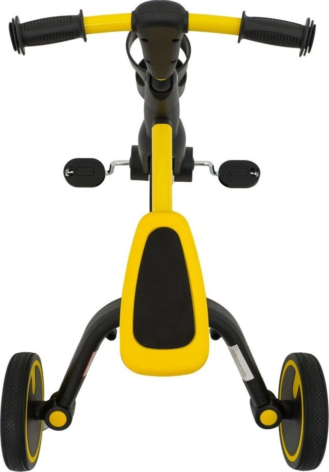 Stumiamas triratukas su rankene Happy Bike 3in1 Sportrike geltonos spalvos