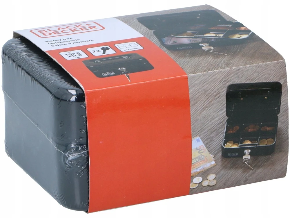 Sausintuvas BLACK &amp; DECKER metalo kasetė pinigams ir dokumentams