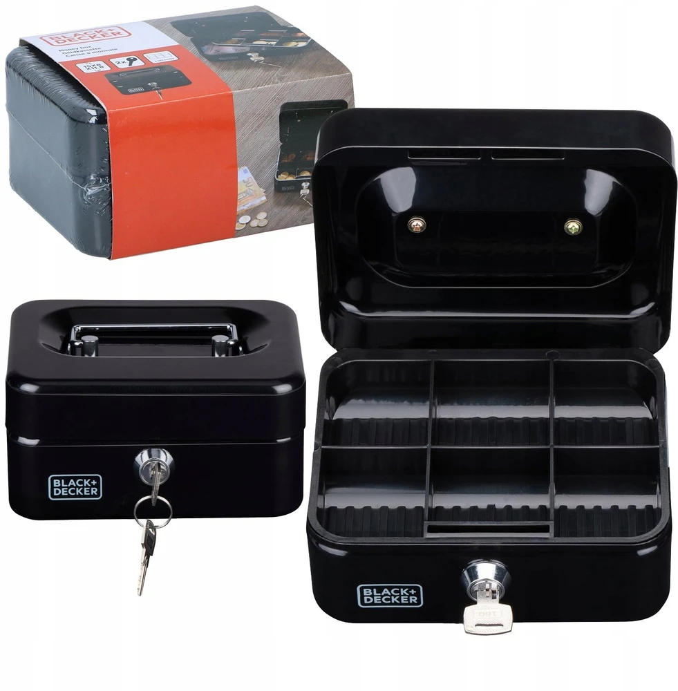 Sausintuvas BLACK &amp; DECKER metalo kasetė pinigams ir dokumentams