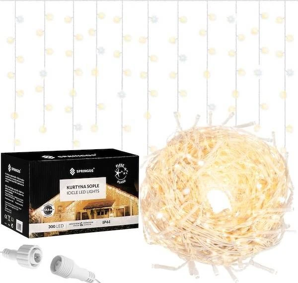Springos LED girlianda varvekliai ICINIC 300 LED, IP44 klasė