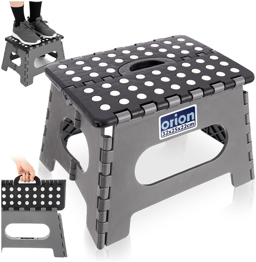 Springos Orion Sulankstomas laiptelis 32x25x22 cm juodas 150 kg