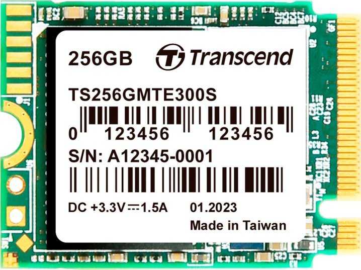 TRANSCEND 256GB, M.2 2230,PCIE GEN3X4, NVME, 3D TLC, DRAM-LESS