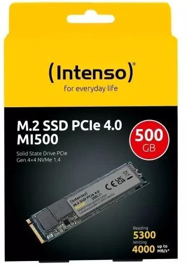 SSDINTENSOMI500500GBM.2NVMe3D NANDWrite speed 4000 MBytes/secRead speed 5300 MBytes/sec4mmTBW 300 TBMTBF 1500000 hours3836450