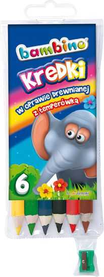 "Bambino" mokykliniai pieštukai su galąstuvu 6 spalvų