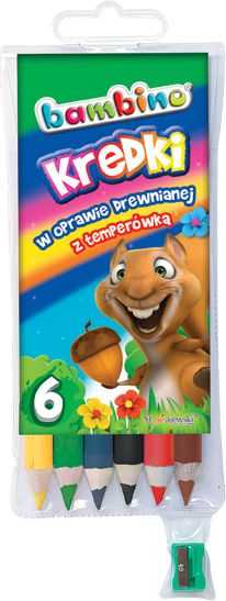 "Bambino" mokykliniai pieštukai su galąstuvu 6 spalvų
