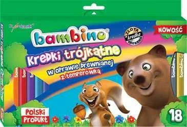 St. Majewski Šv. Majewski Triangular BAMBINO spalvoti pieštukai 18 spalvų medyje + temp.