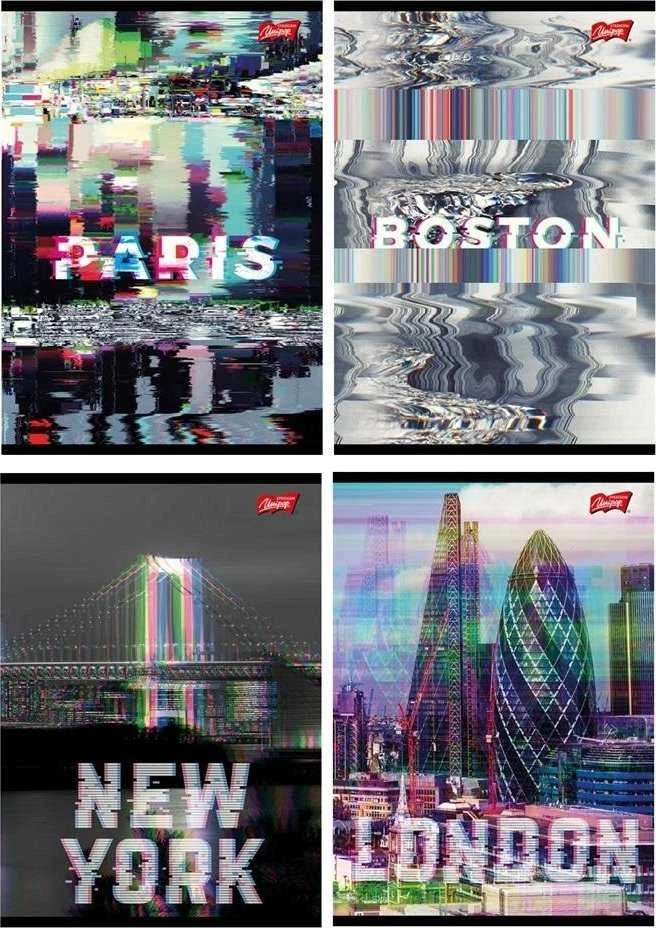 St. Majewski MAJEWSKI Užrašų knygelė A5 60k linijinis laminuotas GLITCHED CITY su vietiniu laku p10 mišinio kaina už 1 vnt.