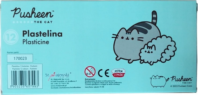 St. Majewski Plastilinas 12 spalvų su Pusheen personažu