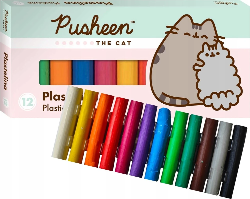 St. Majewski Plastilinas 12 spalvų su Pusheen personažu