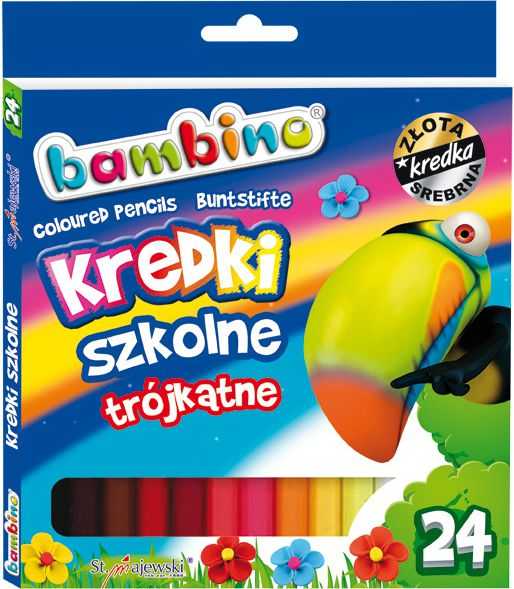 BAMBINO Mokykliniai trikampiai pieštukai 24 spalvų