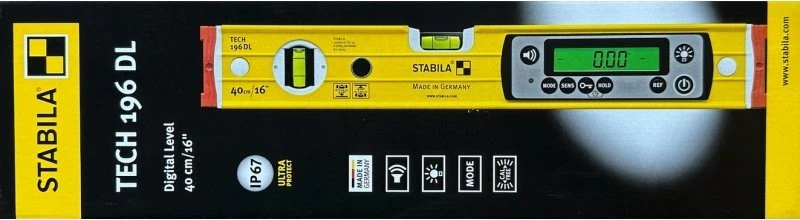 Skaitmeninis gulsčiukas TECH 196 DL IP67 40cm, Stabila