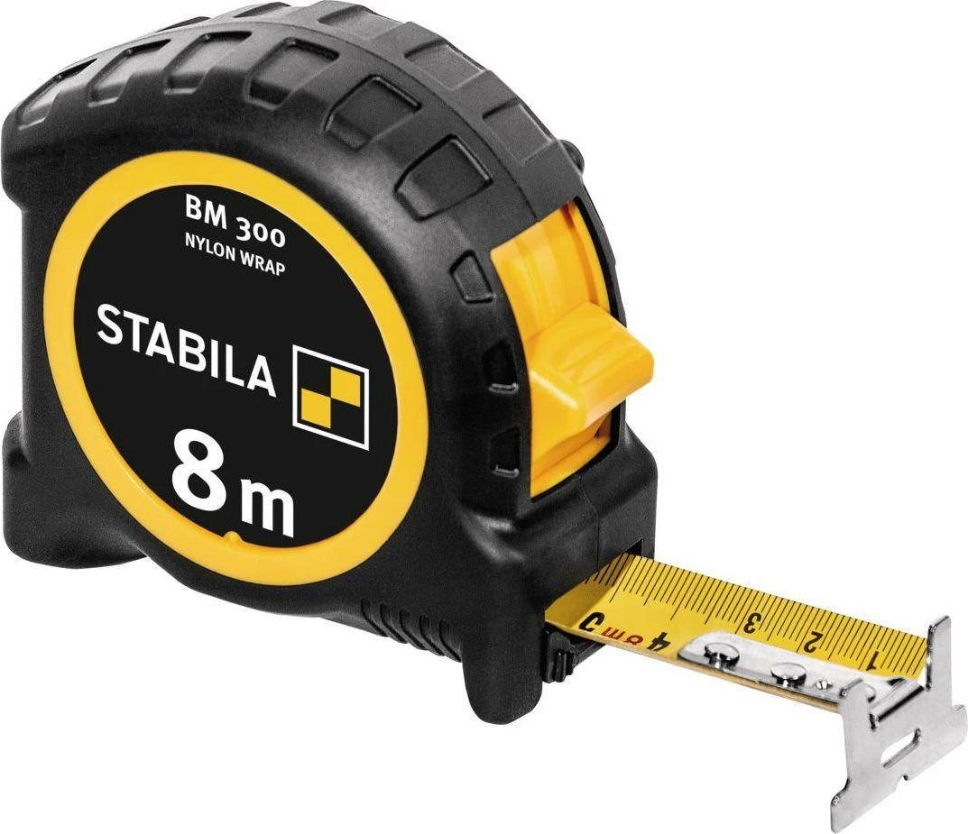 Ruletė BM300 dvipusė metrinė skalė 27mm x 8m, Stabila