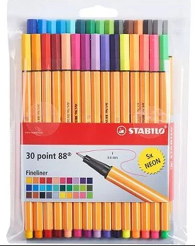 Stabilo Fineliner 30 spalvų