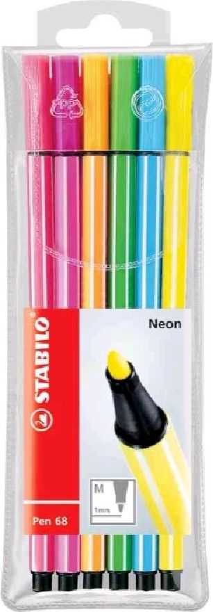 Neoniniai flomasteriai Stabilo