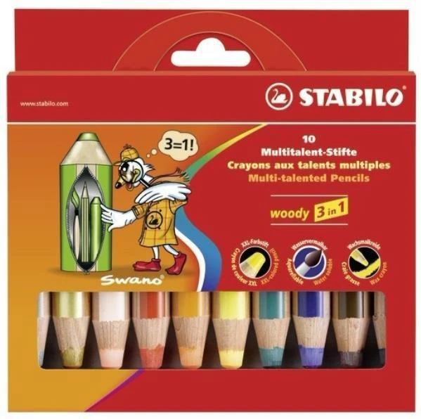 Stabilo spalvoti pieštukai Woody 10 Col. (880/10)
