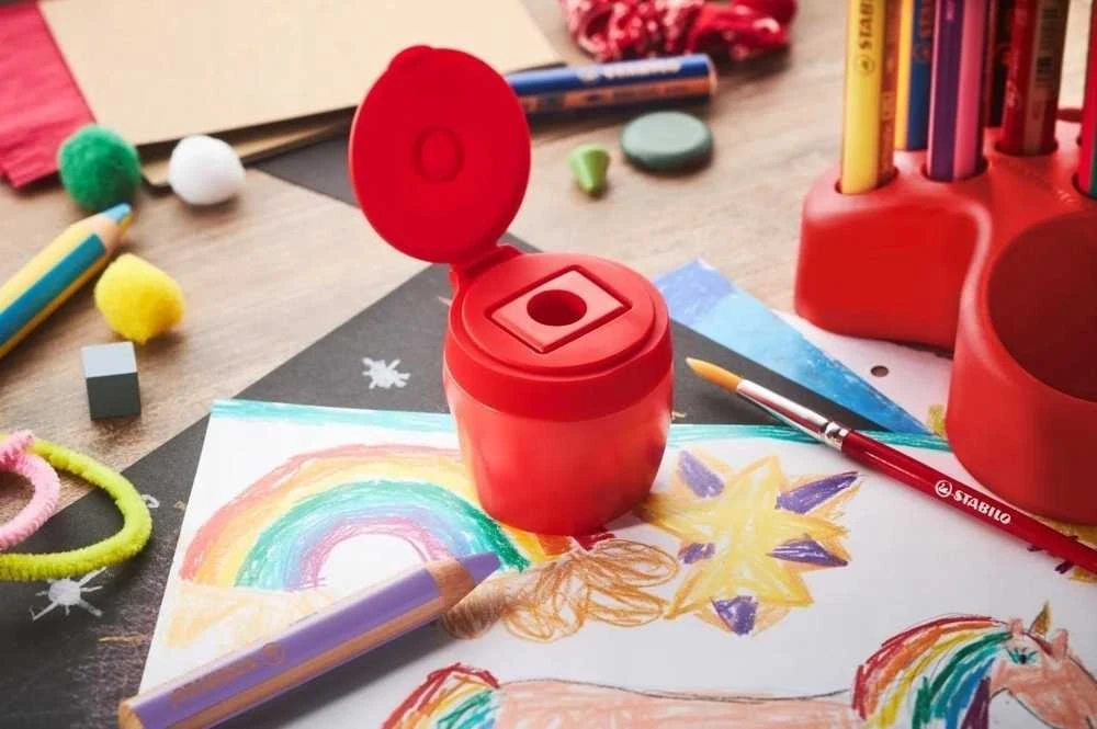 Stabilo Woody 3in1 kreidelės, 15 vnt. su indeliu
