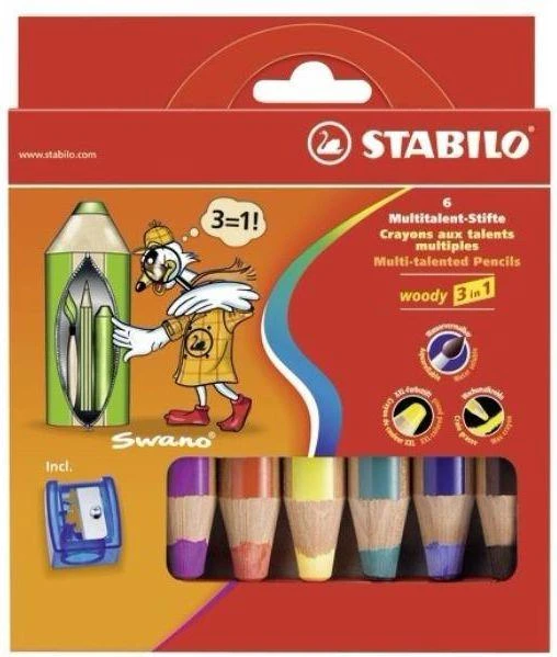 Stabilo spalvoti pieštukai Woody 6 spalvos (8806)
