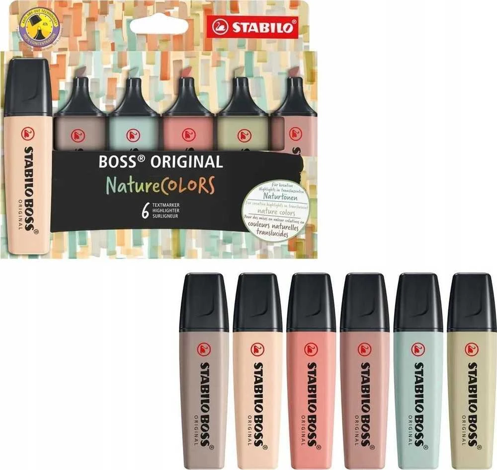 Stabilo Teksto žymekliai BOSOoriginal NatureColors 6vnt