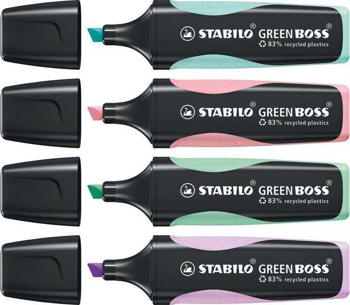 Stabilo Stabilo Žalias Boss Gul - 83% genanvendt plast - (10 stk.)
