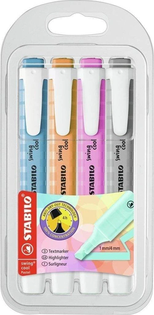 Stabilo Swing Cool pasteliniai žymekliai, 4 vnt. rinkinys