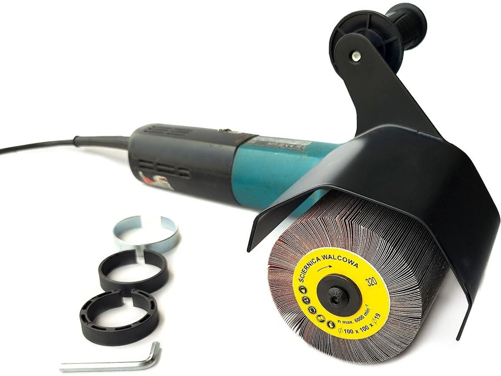 Stabilus Glob Tools priedas kampiniam šlifuokliui skirtas satinavimui su šepečiais 125x100mm GT04-01 (GLOBTOOLS-GT-04-01)