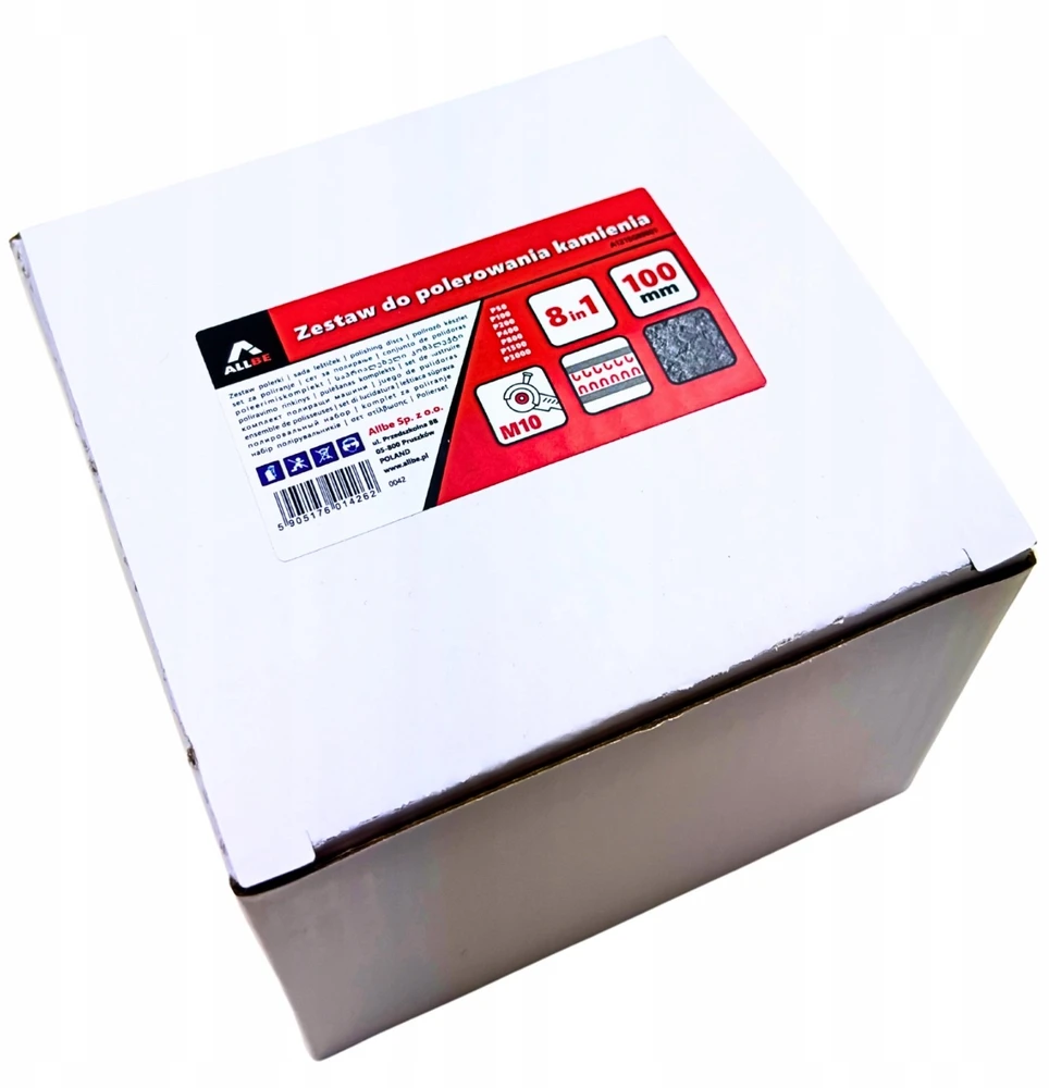 ALLBE AKMENS POLIRAVIMO RINKINYS 8-viename; 100mm + KOTAS
