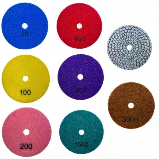 ALLBE AKMENS POLIRAVIMO RINKINYS 8-viename; 100mm + KOTAS