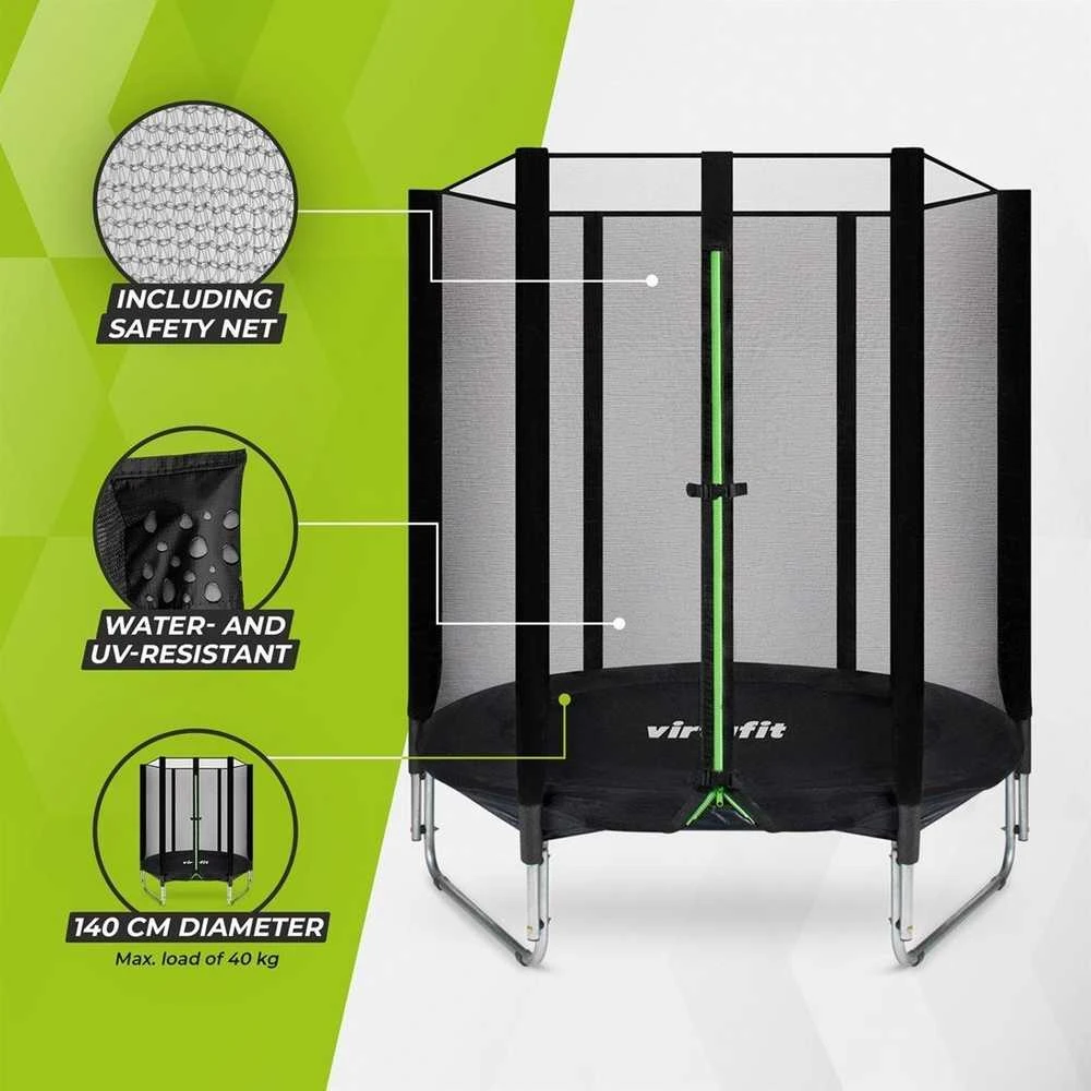 VirtuFit batutas: Saugumo tinklas ir techninės savybės