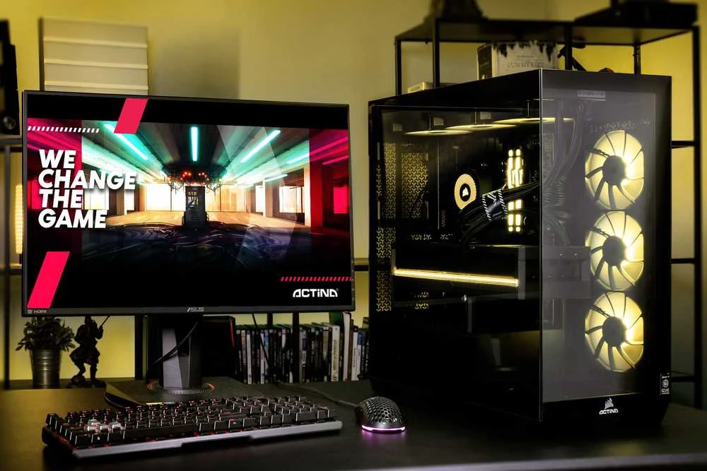Stacionarus kompiuteris Actina 5901443415930 PC AMD Ryzen™ 7 9800X3D 32 GB DDR5-SDRAM 2 TB SSD AMD Radeon RX 9070 XT Midi Tower Juodas