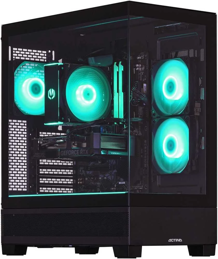 Stacionarus kompiuteris Actina 5901443416487 PC AMD Ryzen™ 5 7600X 32 GB DDR5-SDRAM 1 TB SSD NVIDIA GeForce RTX 5070 Ti Windows 11 Home Midi Tower Juodas