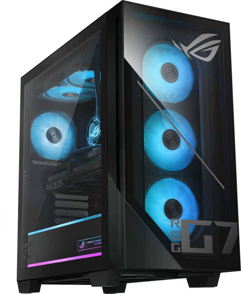 Stacionarus kompiuteris ASUS ROG G700 GM700TZ-R9800X283W AMD Ryzen™ 7 9800X3D 32 GB DDR5-SDRAM 2 TB SSD AMD Radeon RX 9070 XT Windows 11 Home Tower PC Juodas