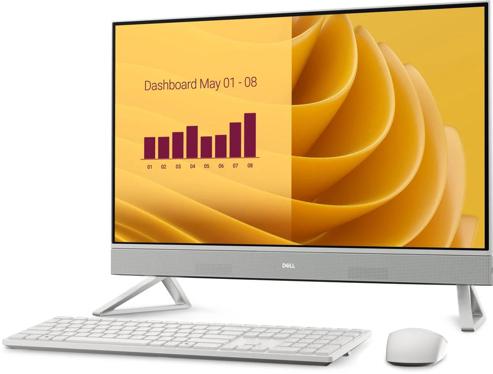Stacionarus kompiuteris „Dell“ 27" „viskas viename“ kompiuteris EC27250 su „Win11Pro“ branduoliu, 7-150U, 16GB, 1TB, 27.0 FHD lietimui jautriu ekranu, „GeForce MX570A“ vaizdo kamera, belaidžiu internetu ir „Bluetooth“ ryšiu, 3 metų „Pro“ palaikymas.