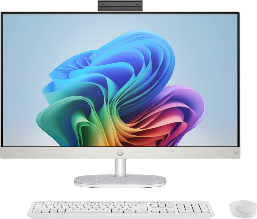 Hewlett Packard (HP) Darbalaukio Kompiuteris - HP AiO 27-ct2004nw, Ryzen AI 5 330, 16GB RAM, 512GB SSD, Balta