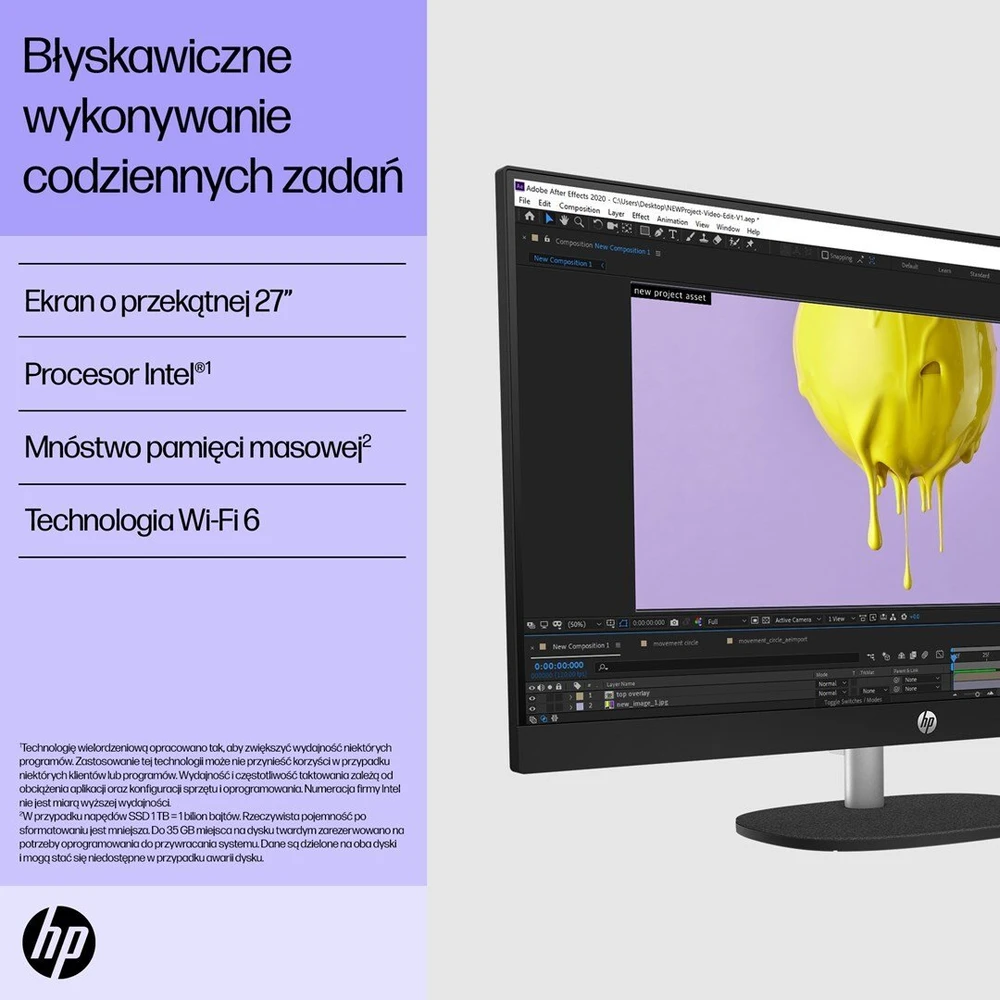 Stacionarus kompiuteris „Hewlett Packard“ (HP) HP 27-cr0224nw Intel® Core™ i5 i5-1335U 68,6 cm (27 colio) 1920 × 1080 pikselių „viskas viename“ kompiuteris 16 GB DDR4-SDRAM 512 GB SSD Laisvas DOS Wi-Fi 6 (802.11ax) Baltas