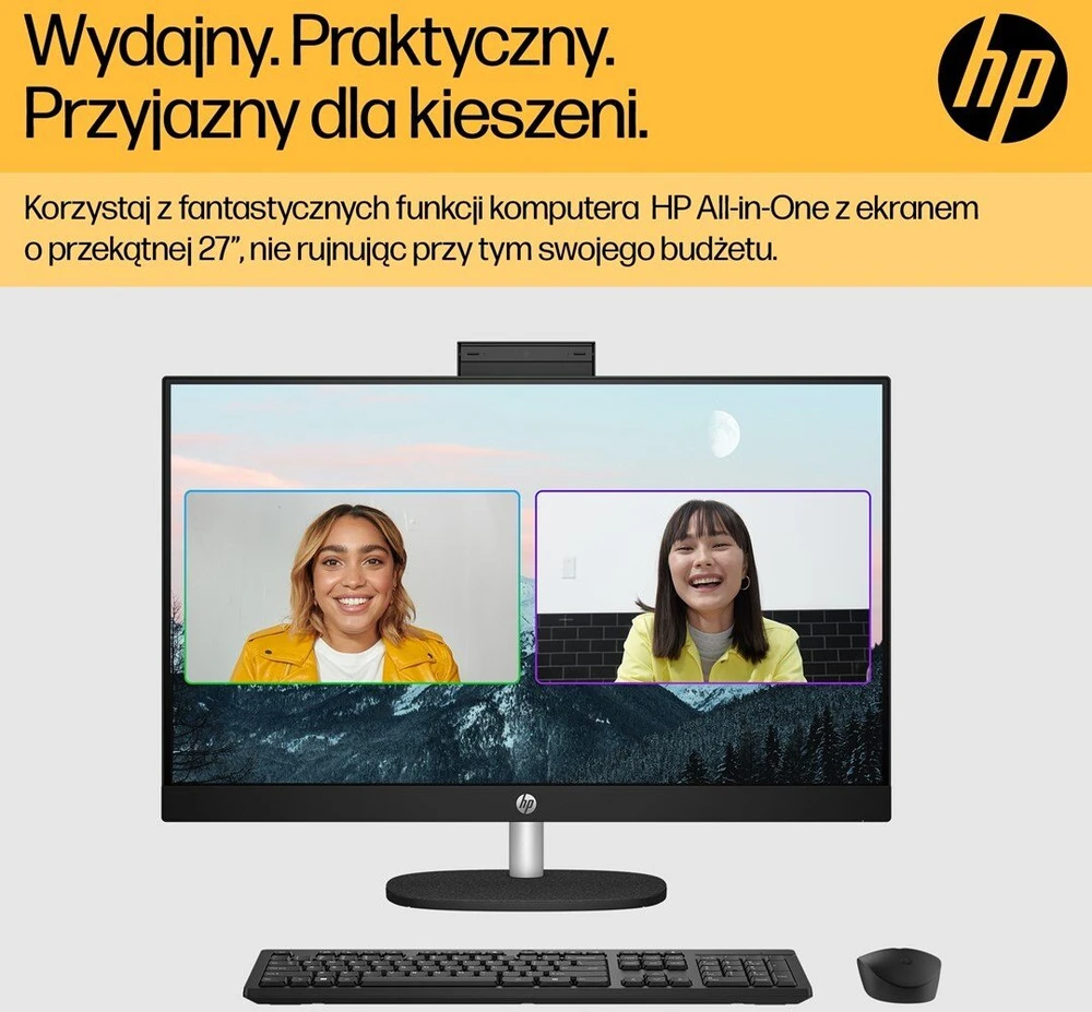 „Hewlett Packard“ (HP) HP 27-cr0204nw AMD Ryzen™ 7 7730U 68,6 cm (27 colio) 1920 × 1080 pikselių „viskas viename“ kompiuteris 16 GB DDR4-SDRAM 512 GB SSD Nemokamas DOS Wi-Fi 6 (802.11ax) Baltas