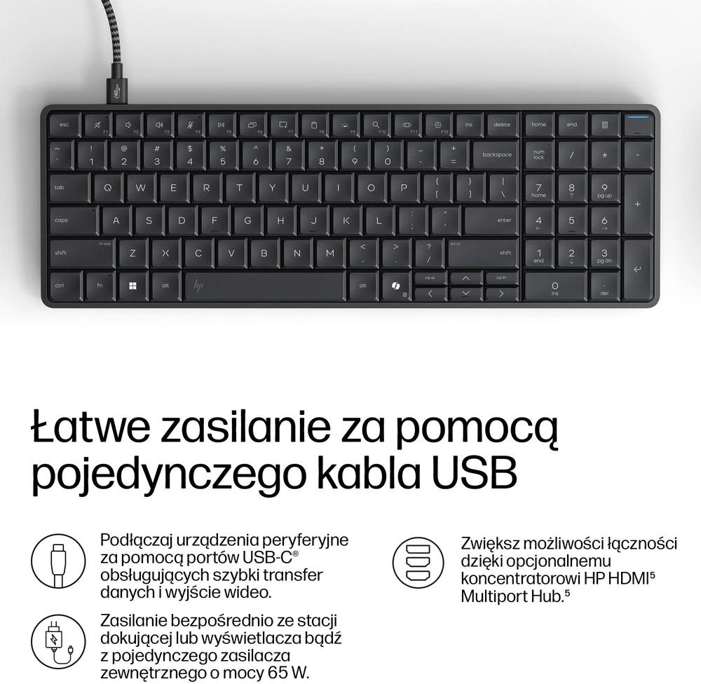 Stacionarus kompiuteris Komputer HP EliteBoard G1a Next Gen AI PC Copilot+ PC PRO 340 16GB DDR5 512GB Windows 11 Pro Juodas (D92F7ET#AKD)