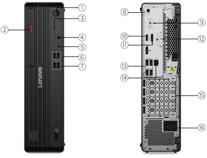 Stacionarus kompiuteris Komputer Lenovo ThinkCentre M90s Gen 6 12YU SFF Core Ultra 7 265 32GB RAM 512GB SSD Wi-Fi 6/7 (12YU001KGE)