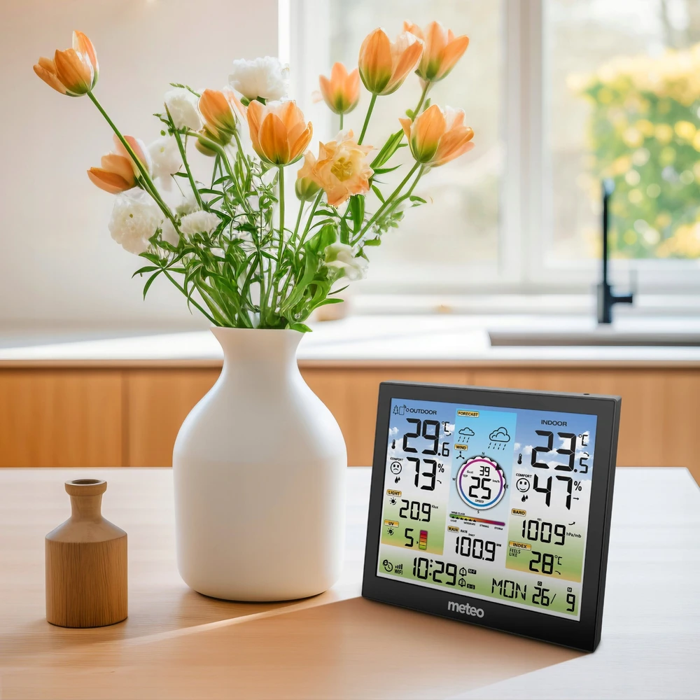 Oro stotis Meteo Oro stotis POGODY Belaidė METEO Higrometras Barometras WIFI SP601