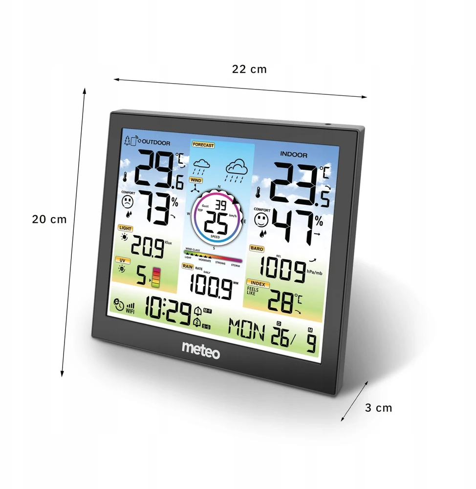 Oro stotis Meteo Oro stotis POGODY Belaidė METEO Higrometras Barometras WIFI SP601