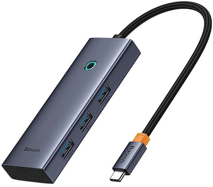 5-in-1 Hub Baseus UltraJoy serijos USB-C iki HDMI4K@30Hz+3xUSB 3.0+1xPD (pilka)