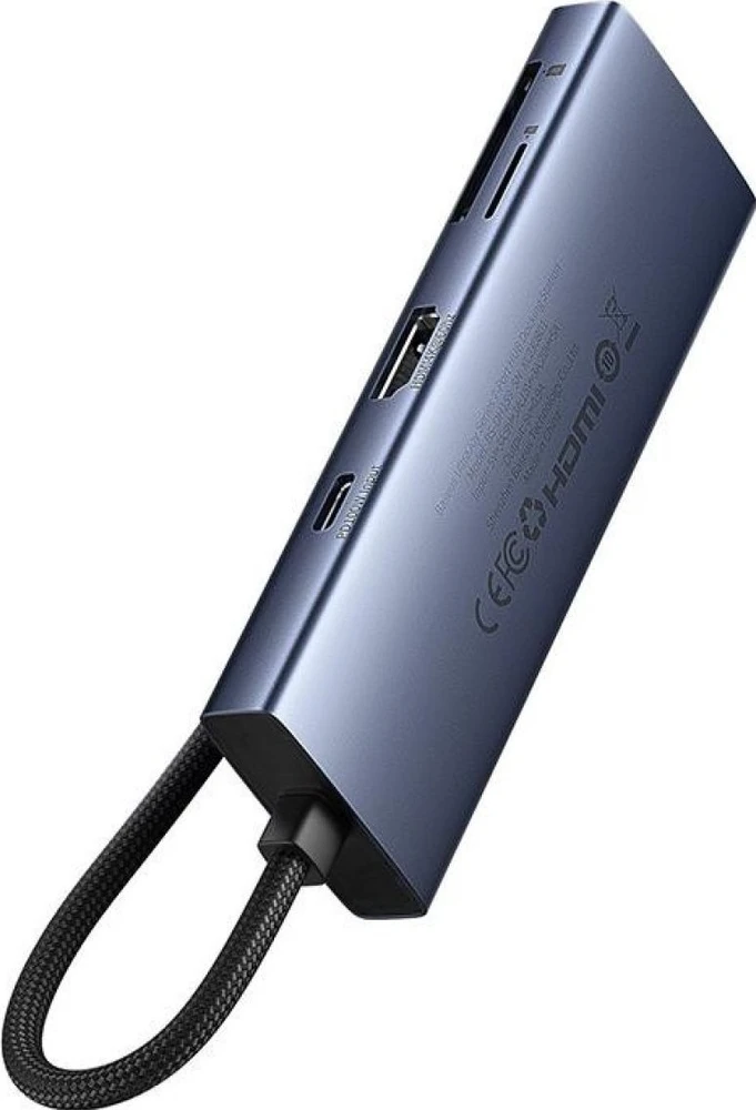 Hub 7in1 Baseus UltraJoy, USB-C – HDMI, 3xUSB 3.0, PD, SD/TF (pilka)