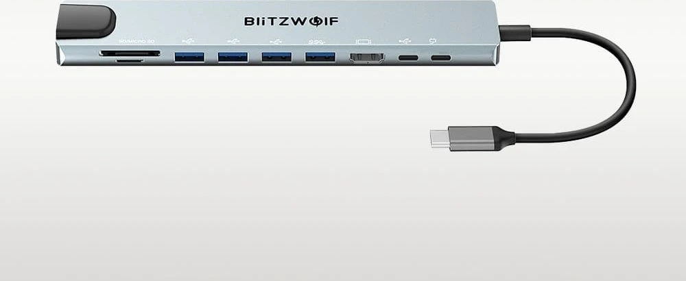 Prijungimo stotis Blitzwolf BW-TH5 10in1 USB-C (sidabrinė)