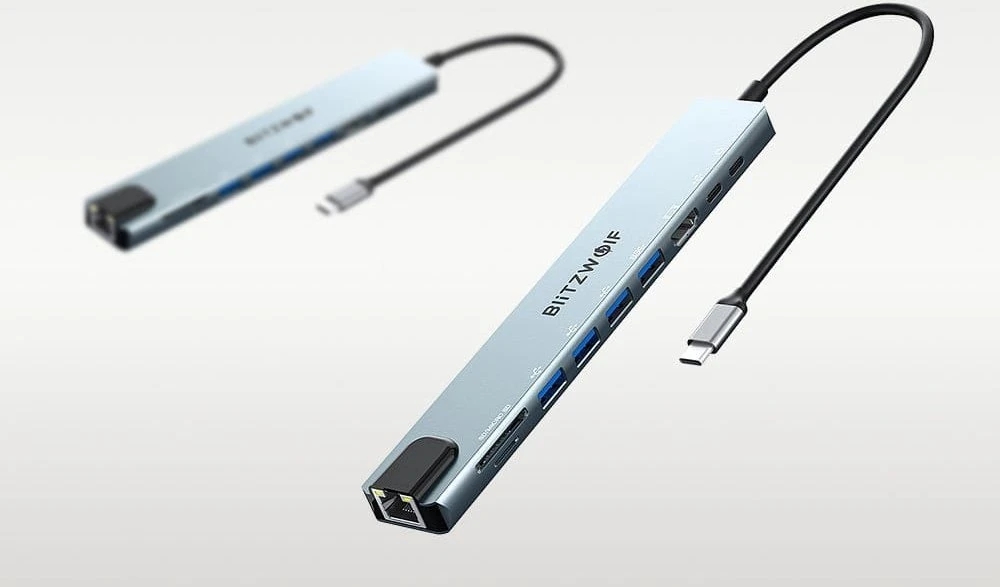Prijungimo stotis Blitzwolf BW-TH5 10in1 USB-C (sidabrinė)