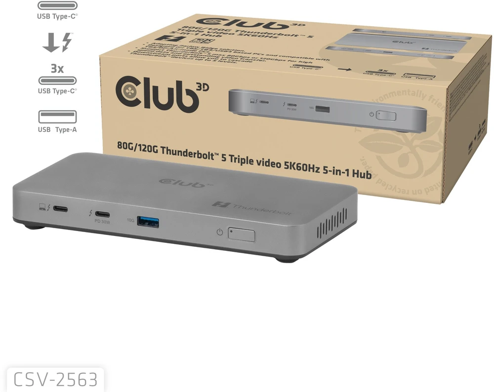 Šakotuvas „Club 3D“ stotis / replikatorius CLUB3D CSV-2563 šakotuvai ir koncentratoriai