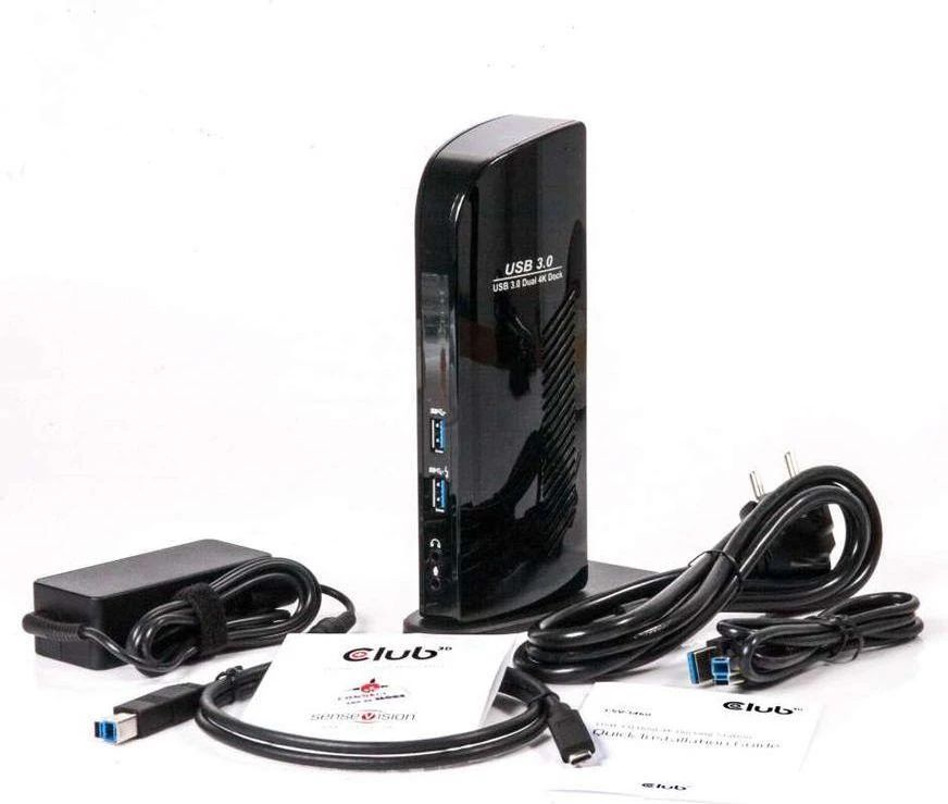 „Club 3D SenseVision“ dvigubo ekrano 4K USB 3.0 stotis / replikatorius (CSV-1460)