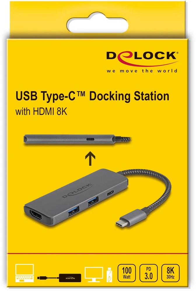 Stotis / replikatorius Delock 8K-HDMI / USB / PD 3.0 100 W USB Type-C (87804)