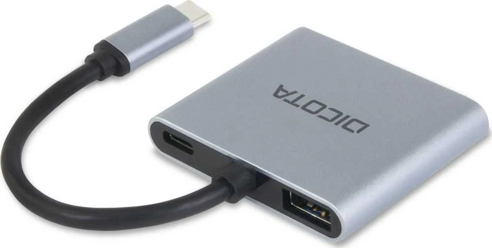 Dokų Stotis - DICOTA D32063 4-in-1 USB-C 4K HDMI Sidabrinė