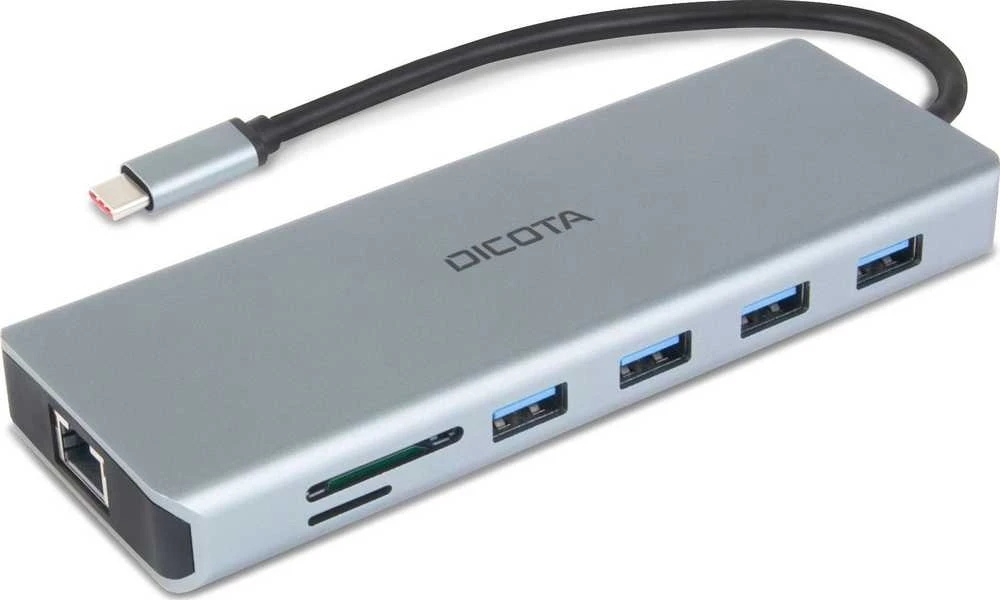 DICOTA 13-in-1 prijungimo stotis su USB-A ir kortelių skaitytuvu