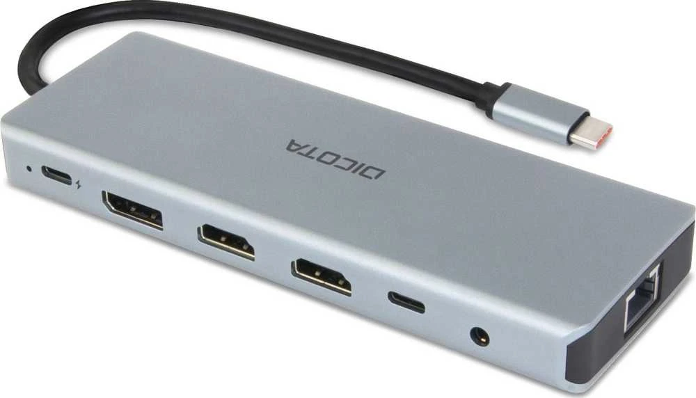 DICOTA USB-C 13 viename prijungimo stotis 4K HDMI/DP PD 100 W